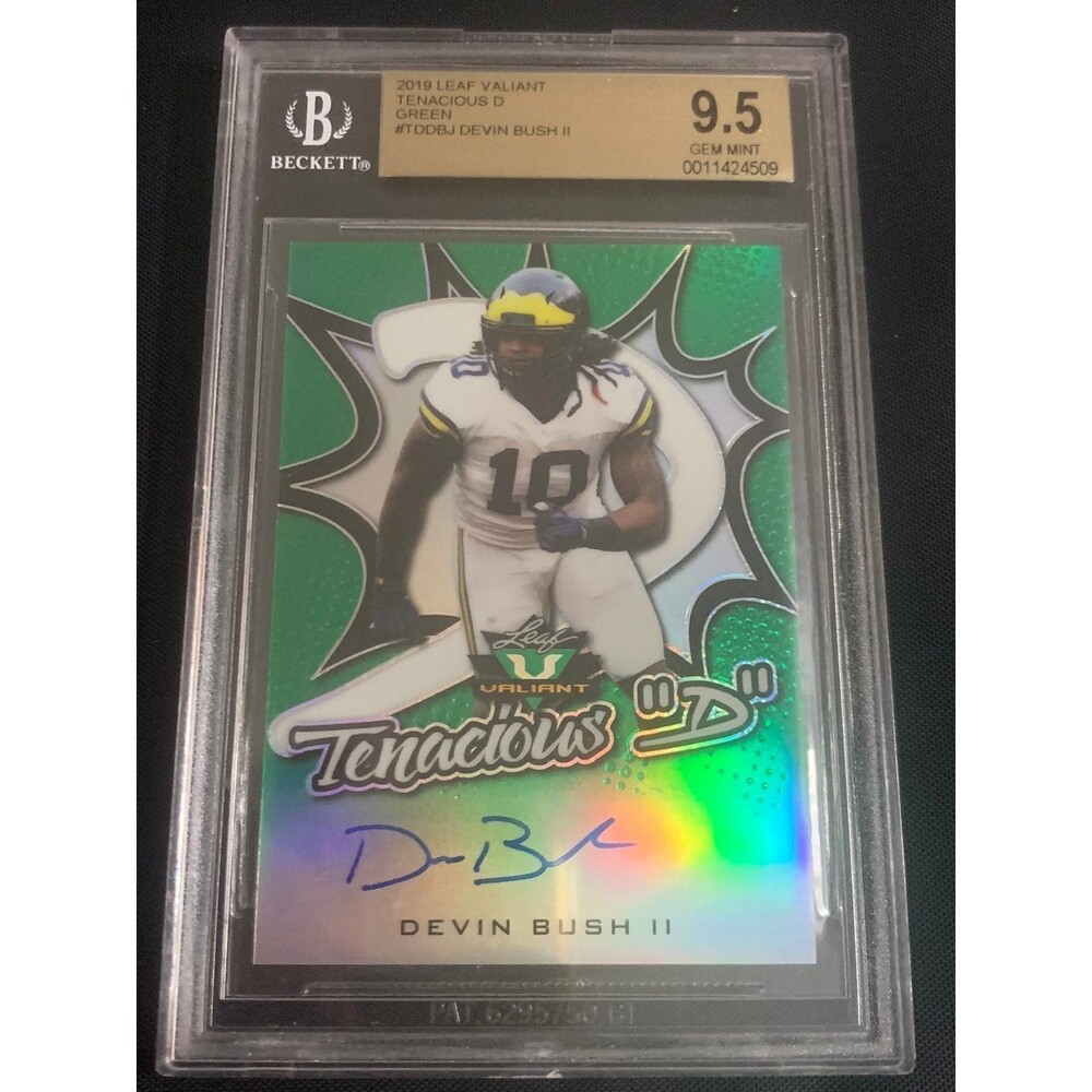 2019 Leaf Valiant Tenacious D Green‎ Devin Bush II RC Auto /75